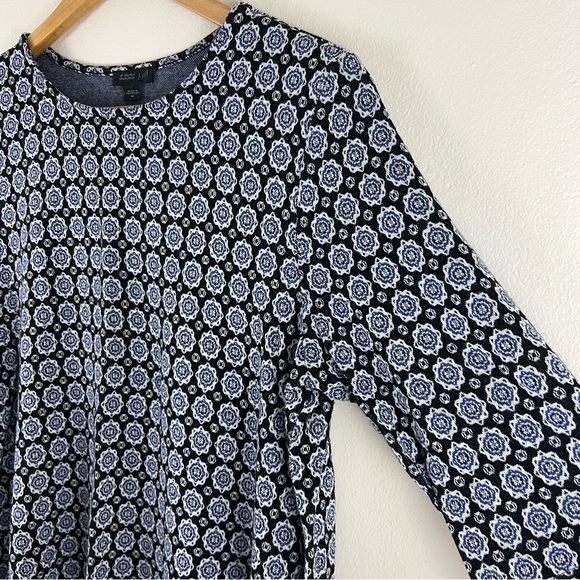 J. Jill Wearever 3/4 Sleeves Geometrical Print Knit Pullover Sweater Top - Picture 10 of 10